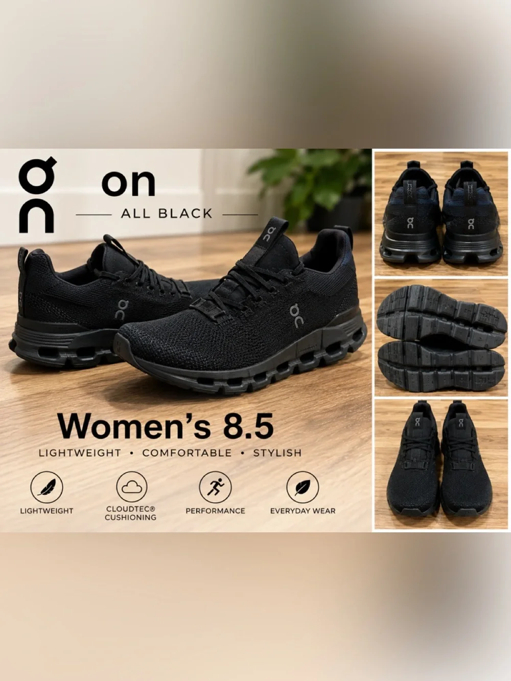 On Running women’s Black Athletic Running Shoes